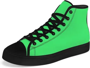 Green High Top Canvas Shoes Womens Mens High Top Sneakers Lace Up Casual Shoes Gifts for Men Women