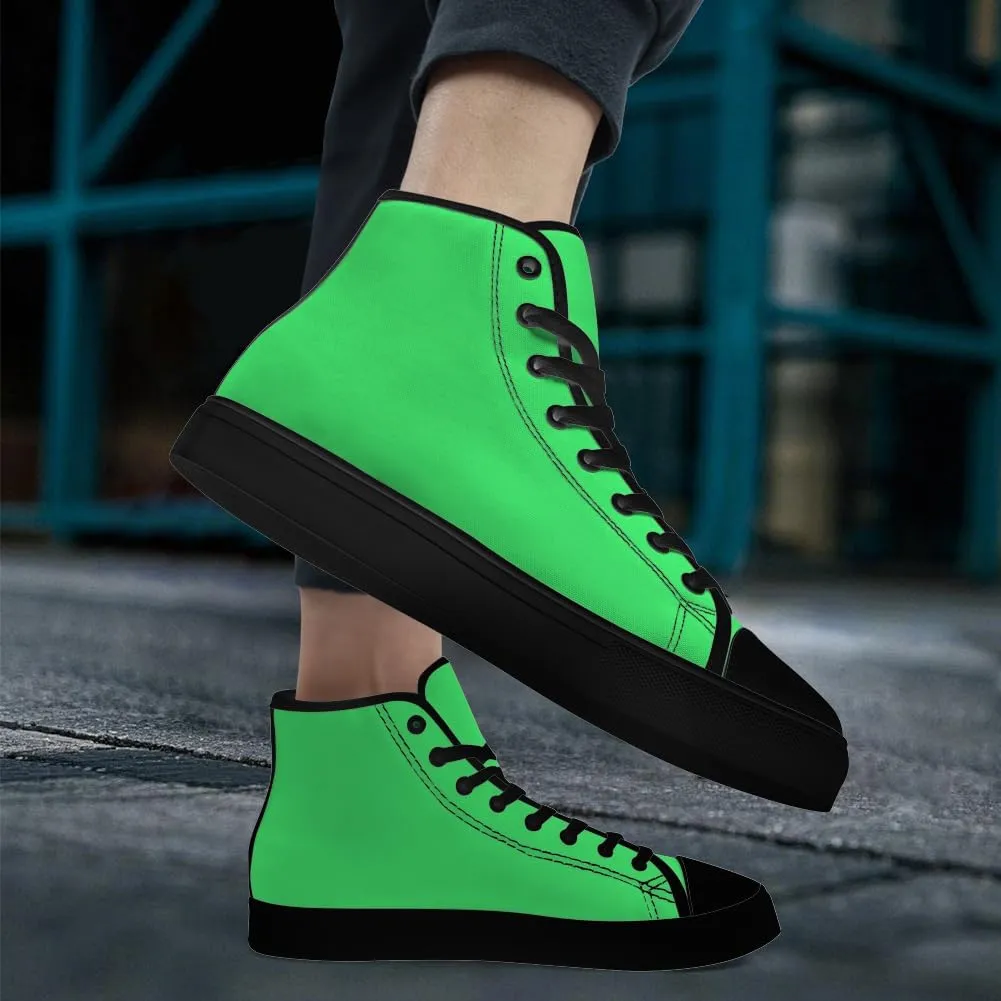 Green High Top Canvas Shoes Womens Mens High Top Sneakers Lace Up Casual Shoes Gifts for Men Women