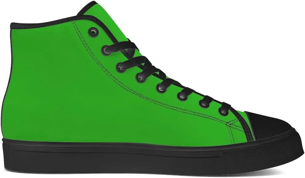 Green High Top Canvas Shoes Womens Mens High Top Sneakers Lace Up Casual Shoes Gifts for Men Women
