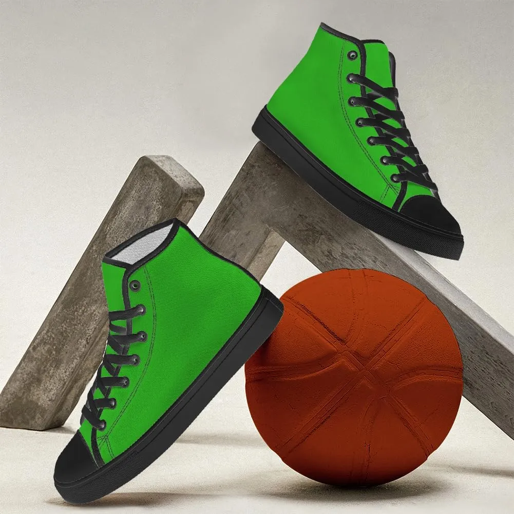 Green High Top Canvas Shoes Womens Mens High Top Sneakers Lace Up Casual Shoes Gifts for Men Women