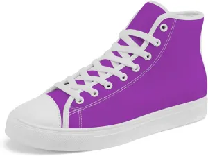 High Top Canvas Shoes for Men Women Purple High Top Sneakers Lace Up Casual Shoes Gifts for Boyfriend Girlfriend