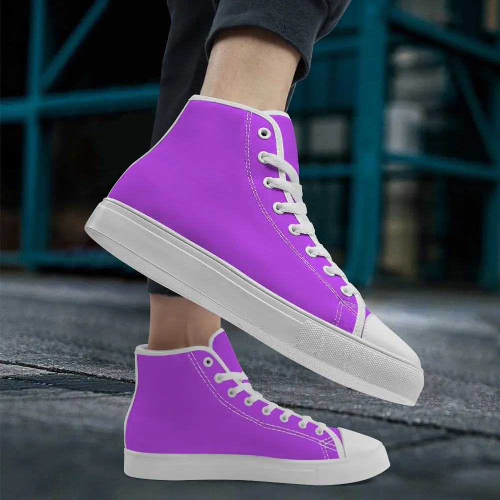 High Top Canvas Shoes for Men Women Purple High Top Sneakers Lace Up Casual Shoes Gifts for Boyfriend Girlfriend