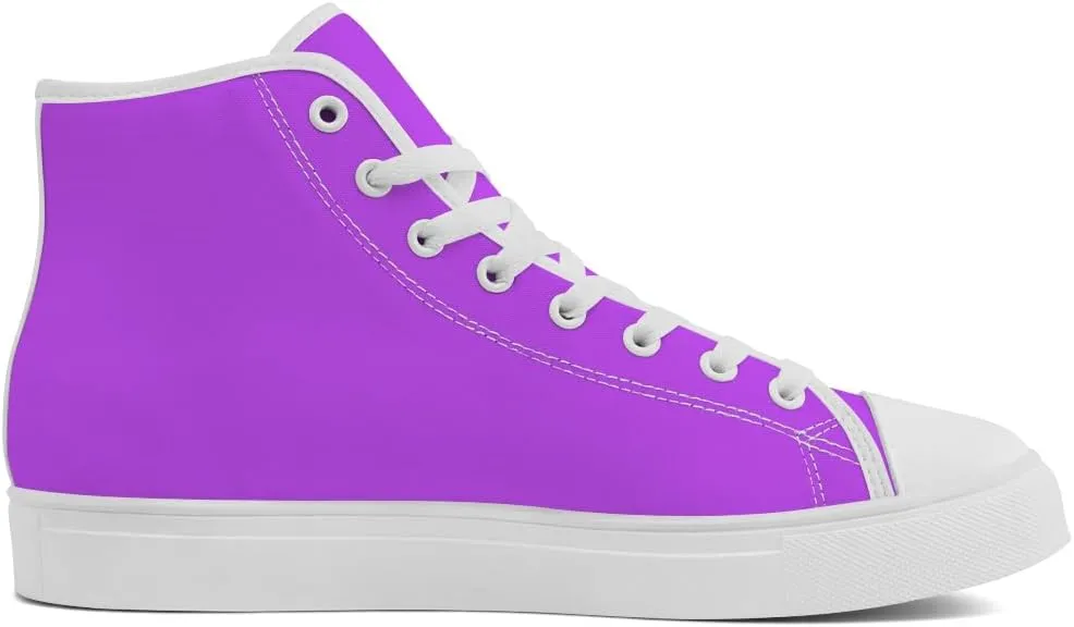 High Top Canvas Shoes for Men Women Purple High Top Sneakers Lace Up Casual Shoes Gifts for Boyfriend Girlfriend