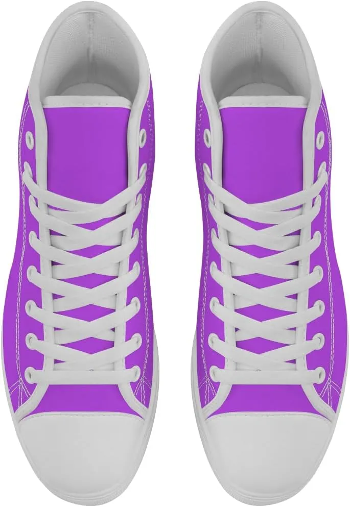 High Top Canvas Shoes for Men Women Purple High Top Sneakers Lace Up Casual Shoes Gifts for Boyfriend Girlfriend