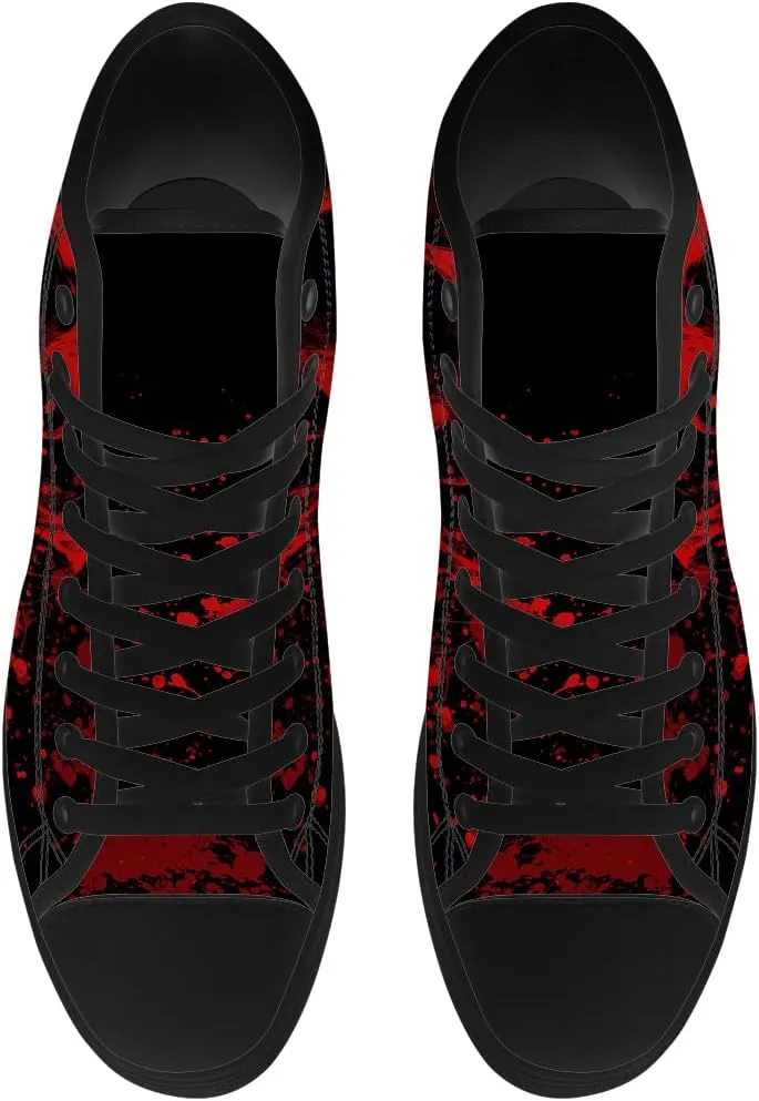 High Top Shoes for Men Women Skull High Top Canvas Sneakers Graffiti Shoes Gifts for Dad Mom