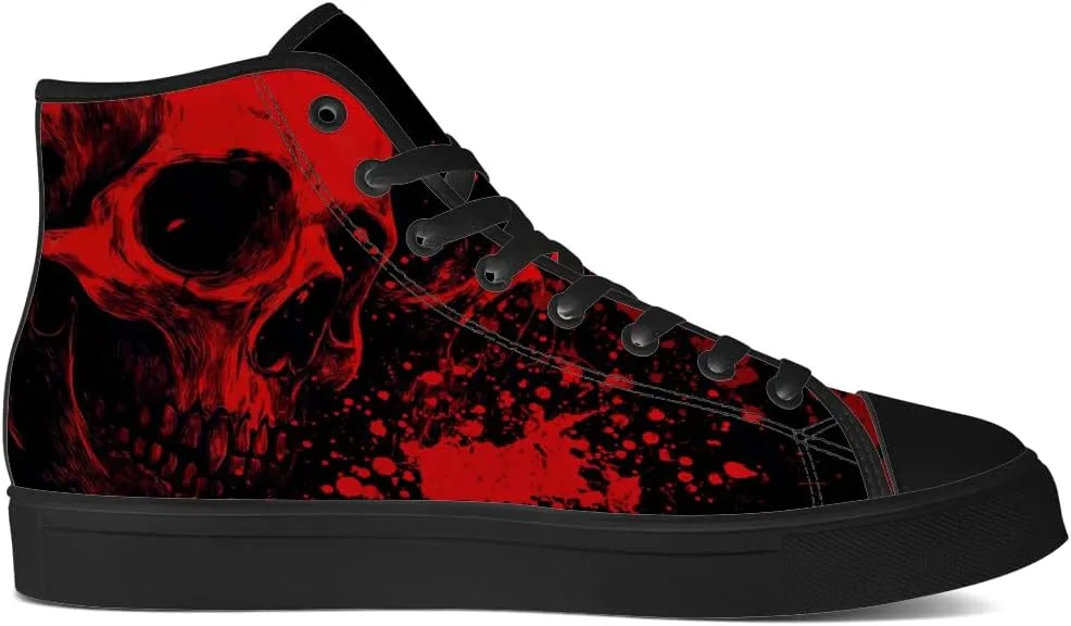 High Top Shoes for Men Women Skull High Top Canvas Sneakers Graffiti Shoes Gifts for Dad Mom