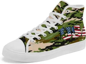 High Top Shoes Mens Womens Veteran High Top Canvas Sneakers Lace Up Casual Shoes Gifts for Men Women