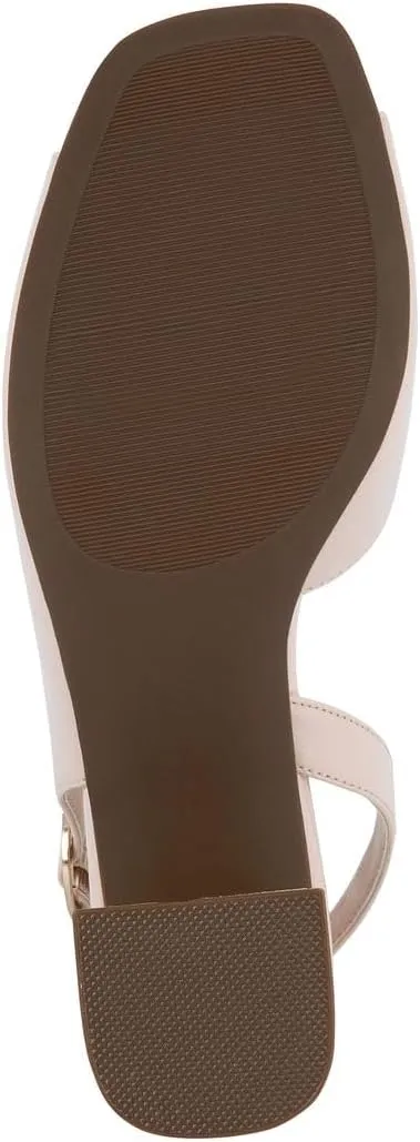 Jones New York Women's Patent Slingback Heeled Sandals | Block Heel Dress Shoes with Buckle | Open-Toe/Closed-Toe Elegant & Comfortable Footwear for Formal Events, Parties & Weddings