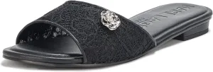 Karl Lagerfeld Paris Women's Everyday Cushioned Insole Charlay Rue Pins Flat Sandal Slide