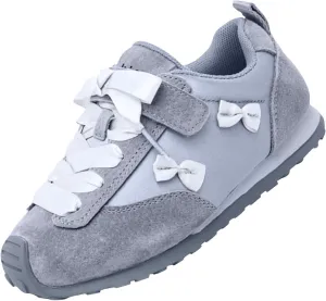 Kids Running Tennis Shoes Girls Toddler Casual Sneakers Fashion Bow Walking Shoes Breathable Soft Sole Lightweight Footwear Infant Preschool Everyday