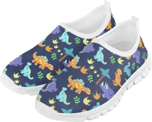 Kids School Sneakers for Boys Girls Breathable Mesh Running Shoes Lightweight Slip on Tennis Shoe Casual Flat