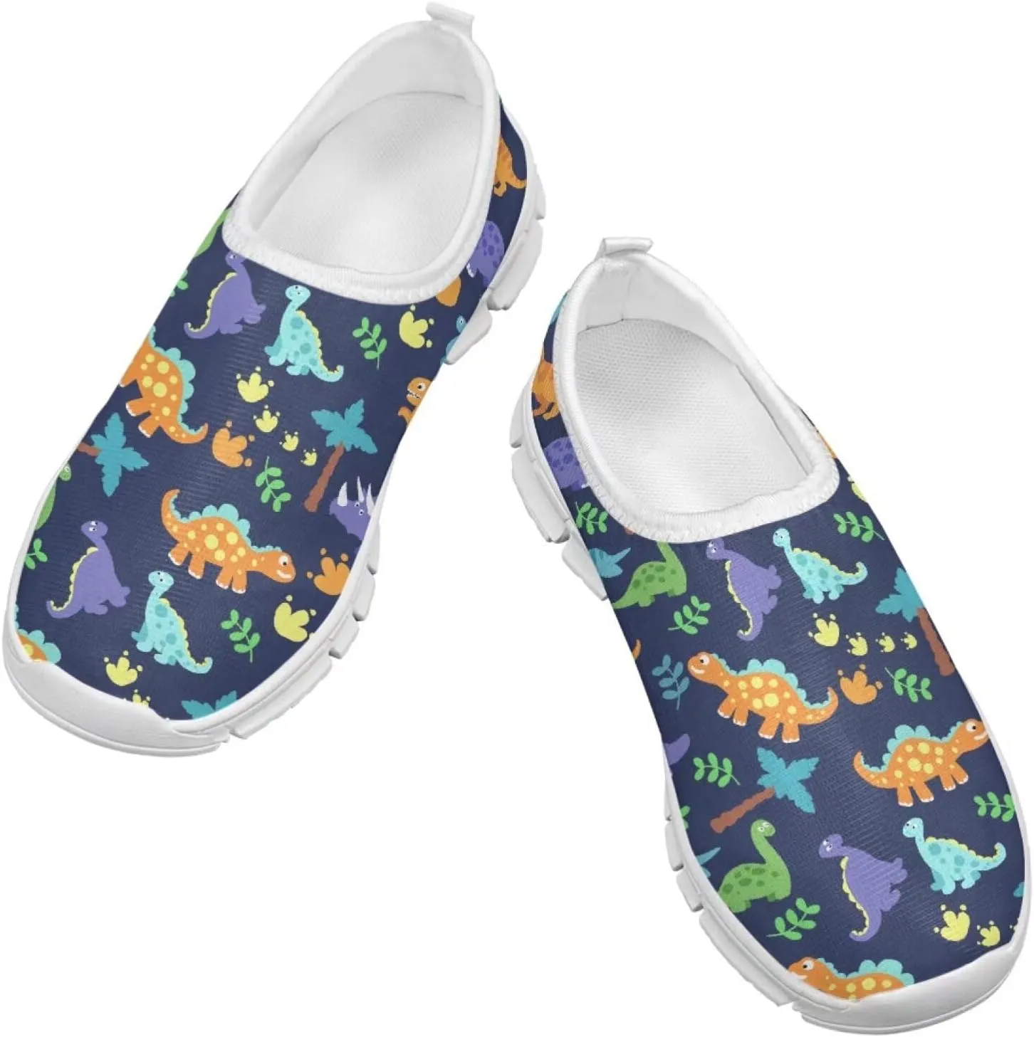 Kids School Sneakers for Boys Girls Breathable Mesh Running Shoes Lightweight Slip on Tennis Shoe Casual Flat