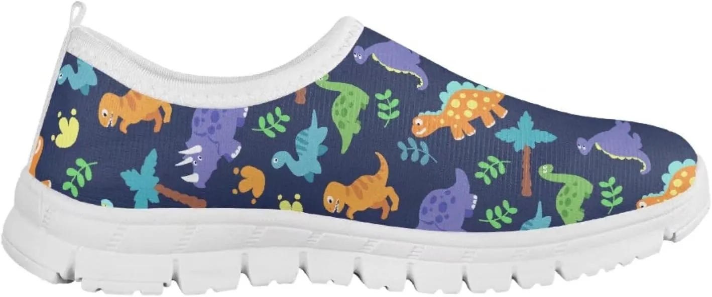 Kids School Sneakers for Boys Girls Breathable Mesh Running Shoes Lightweight Slip on Tennis Shoe Casual Flat