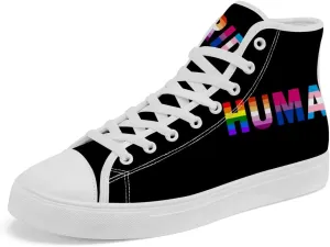 LGBT High Top Sneakers for Men Women LGBTQ High Top Canvas Shoes Lace Up Casual Shoes