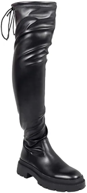 Liliana Women's Over The Knee Thigh High Boots Long Stretch Chunky Lug Sole Fall Boots