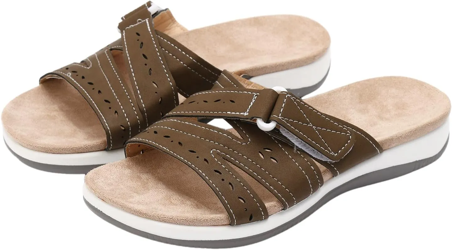 Orthopedic Sandals for Women Comfortable Dressy Summer Walking Plantar Fasciitis Sandals with Arch Support Adjustable Straps