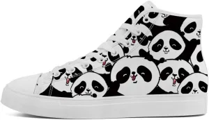 Panda High Top Shoes High Top Canvas Sneakers Lace Up Casual Walking Shoes Gifts for Men Women