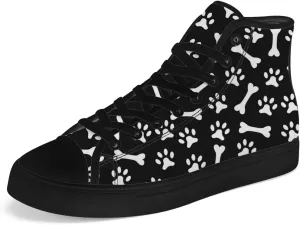 Paw High Top Canvas Shoes High Top Sneakers Lace Up Casual Shoes Gifts for Men Women