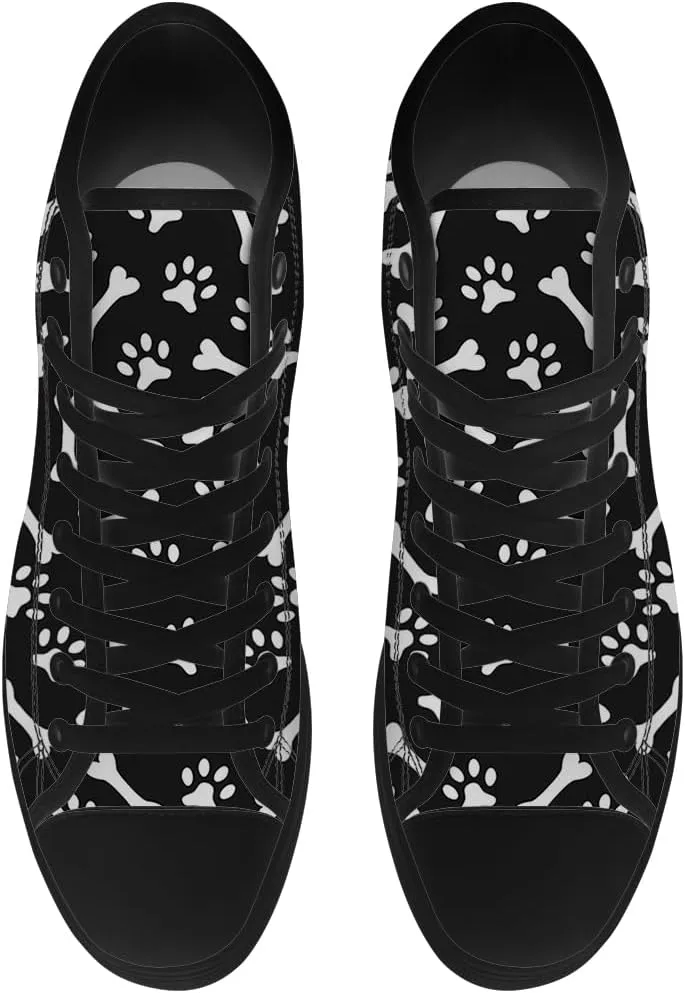 Paw High Top Canvas Shoes High Top Sneakers Lace Up Casual Shoes Gifts for Men Women