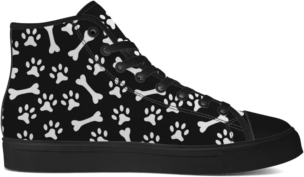 Paw High Top Canvas Shoes High Top Sneakers Lace Up Casual Shoes Gifts for Men Women