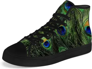 Peacock High Top Canvas Shoes High Top Sneakers Lace Up Casual Shoes Gifts for Men Women