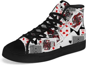 Poker High Top Canvas Shoes Playing Cards High Top Sneakers Lace Up Casual Shoes Gifts for Men Women