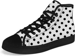 Polka Dot High Top Canvas Shoes High Top Sneakers Lace Up Casual Shoes Gifts for Men Women