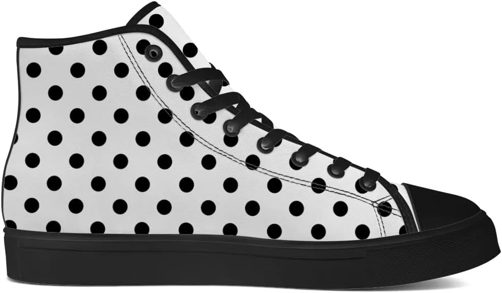Polka Dot High Top Canvas Shoes High Top Sneakers Lace Up Casual Shoes Gifts for Men Women