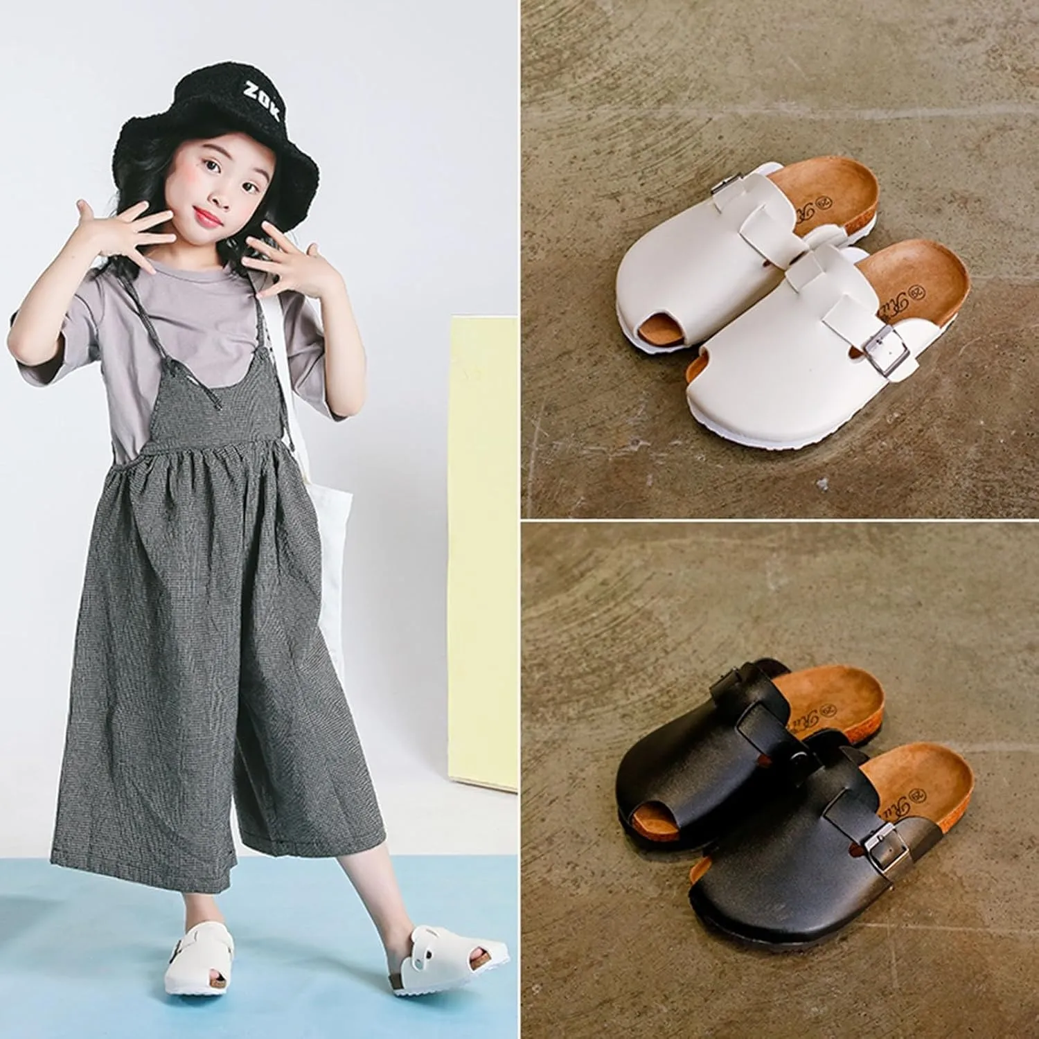 Rui Foot New Spring and Fall Children's Cork Slippers Girls Sandals Slippers Boys Beach Shoes Girls Summer Sandals