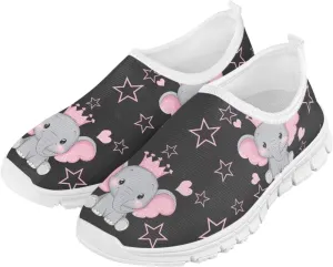 School Shoes for Girls Breathable Mesh Running Sneakers Comfortable Slip on Athletic Tennis Shoe