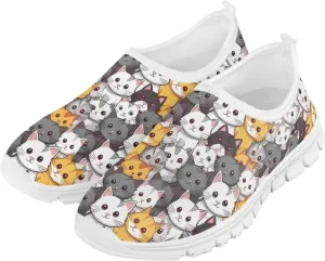 School Shoes for Girls Breathable Mesh Running Sneakers Comfortable Slip on Athletic Tennis Shoe