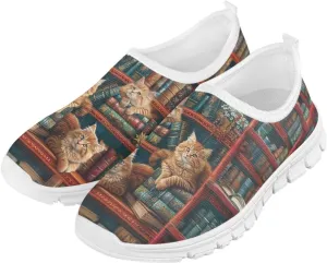 School Shoes for Girls Breathable Mesh Running Sneakers Comfortable Slip on Athletic Tennis Shoe