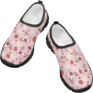 School Shoes for Girls Cute Animal Print Breathable Mesh Running Sneakers Lightweight Slip on Tennis Shoe