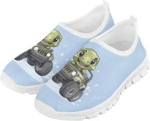 Shark Shoes for Boys School Sneakers Breathable Mesh Walking Running Shoes Lightweight Slip on Tennis Shoe
