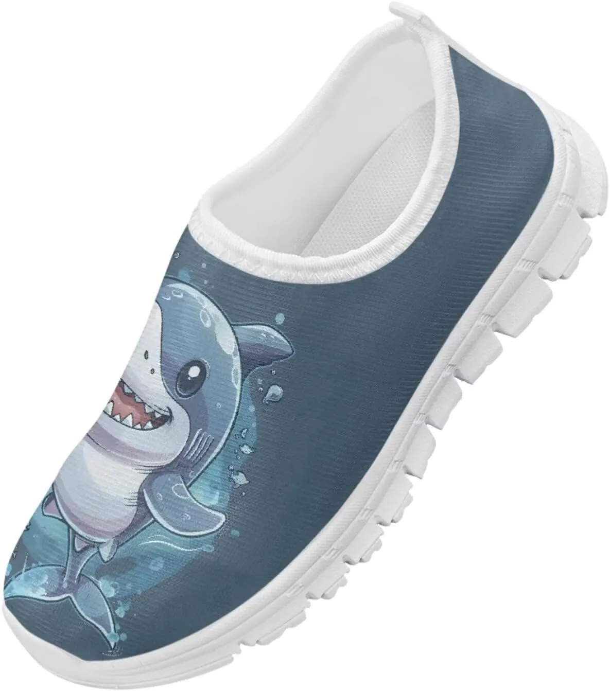 Shark Shoes for Boys School Sneakers Breathable Mesh Walking Running Shoes Lightweight Slip on Tennis Shoe