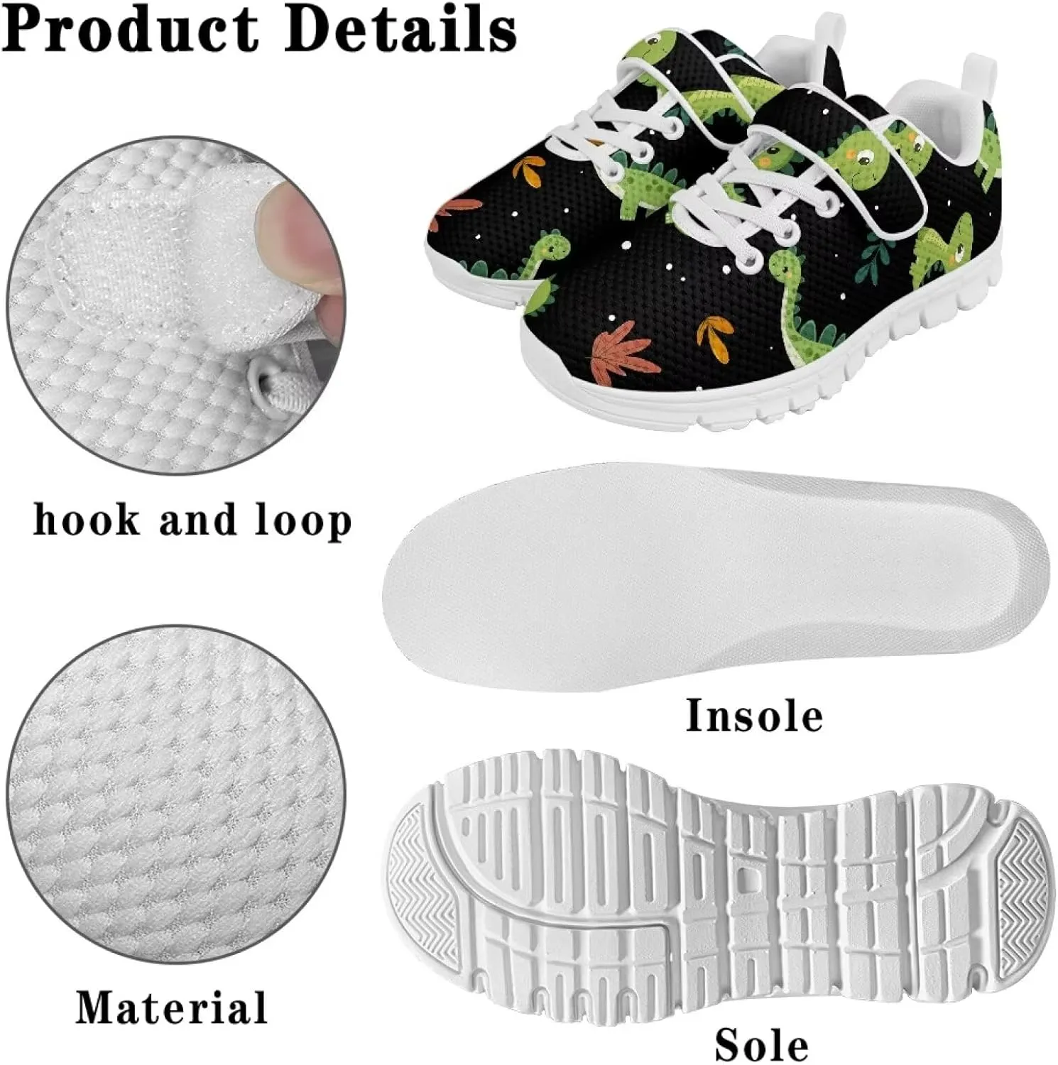 Shoes for Boys Girls Cozy Breathable Anti-Slip Running Sneaker Lightweight Hook and Loops School Athletic Tennis Sneakers for Children/Big Kids/Litter Boys Girls/Toddler
