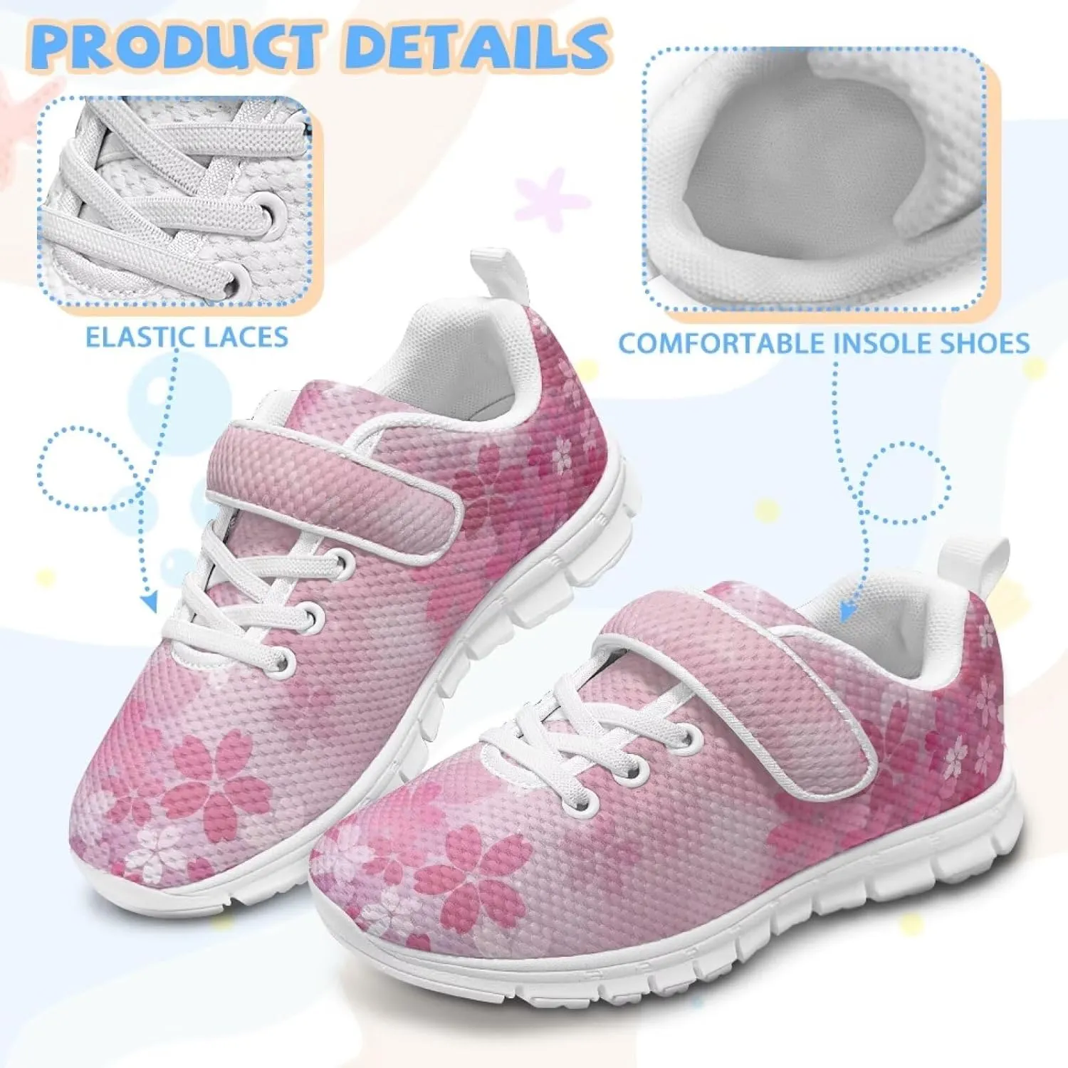 Shoes for Boys Girls Cozy Breathable Anti-Slip Running Sneaker Lightweight Hook and Loops School Athletic Tennis Sneakers for Children/Big Kids/Litter Boys Girls/Toddler