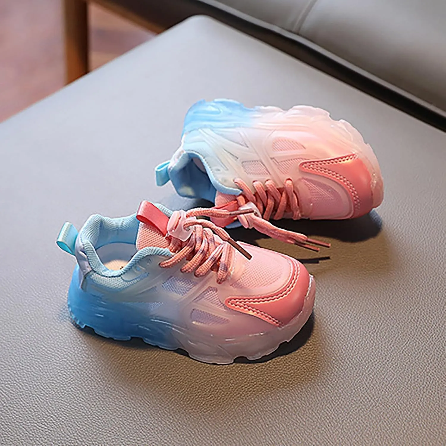 Sneakers for Kids Girls Boys Flashing for Little Kid LED Light Up Sneakers Breathable Sport Casual Adjustable Strap