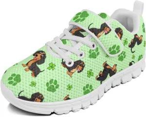 St Patrick's Day Running Shoes Plants Pattern Boys Girls Sneakers with Single Buckle Soft Lightweight Footwear for Play Casual and Everyday Use