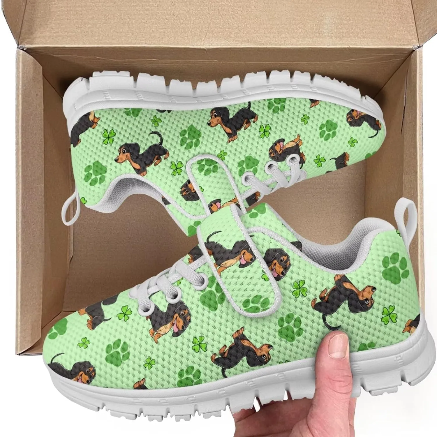 St Patrick's Day Running Shoes Plants Pattern Boys Girls Sneakers with Single Buckle Soft Lightweight Footwear for Play Casual and Everyday Use
