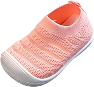 Summer and Autumn Cute Girls Flying Woven Mesh Breathable Flat Solid Color Slip On Comfortable Girls Size 1