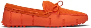 SWIMS Mens Loafers, Braided Lace Lux Driver Shoes for Men, Casual Beach Loafer, Comfortable Summer Shoe, Stylish Lightweight Walking Footwear, Quick Dry Eco Friendly (SWIMS Orange,12)