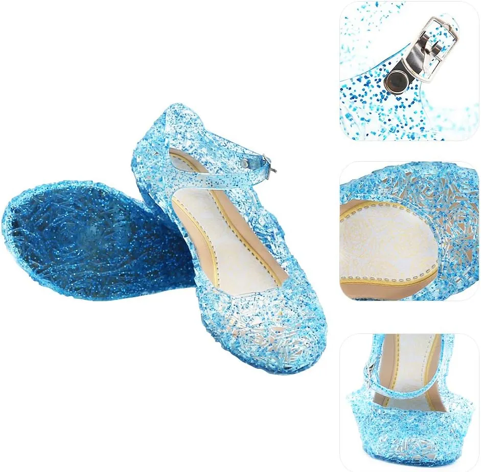 techcity Princess Girls Sandals Dress Up Dance Party Cosplay Jelly Shoes for Kids Toddler Mary Janes