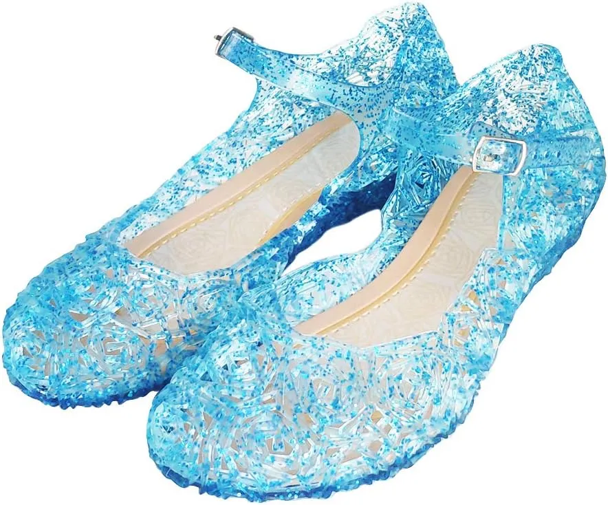 techcity Princess Girls Sandals Dress Up Dance Party Cosplay Jelly Shoes for Kids Toddler Mary Janes