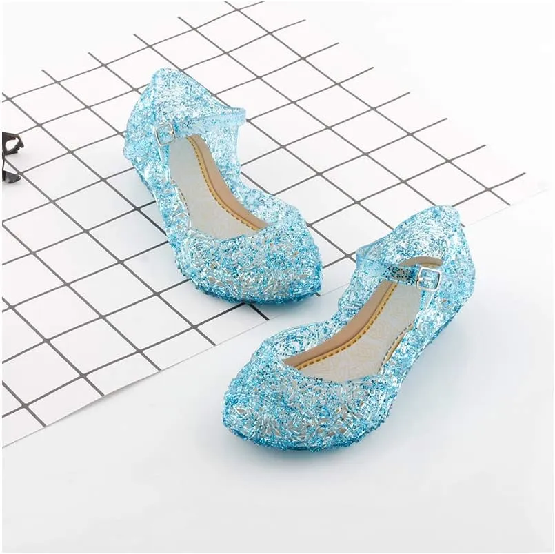 techcity Princess Girls Sandals Dress Up Dance Party Cosplay Jelly Shoes for Kids Toddler Mary Janes