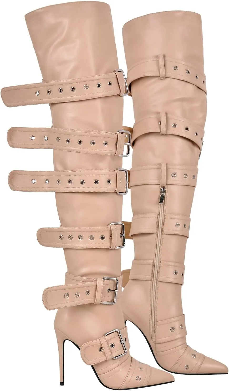 Thigh High Boots for Women Sexy Pointed Toe Stiletto High Heel Over The Knee Boots