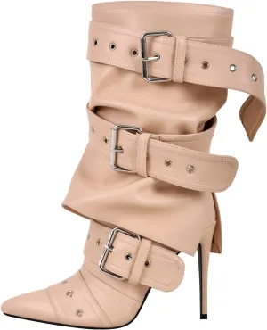 Thigh High Boots for Women Sexy Pointed Toe Stiletto High Heel Over The Knee Boots