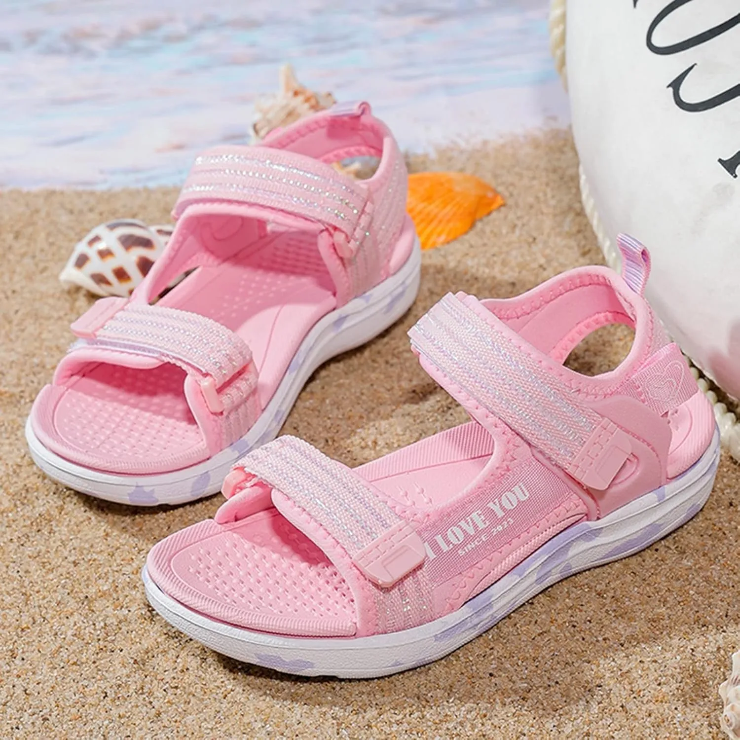 Toddler Sandals Girls Boys Beach Sandals Adjustable Strap Open Toe Sandal Flat Casual Summer Sport Shoes for Kids