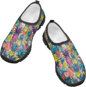 Tropical Pineapple Running Shoes LowCut Sneakers for Boys and Girls Comfortable Wide Fashion Casual Shoes