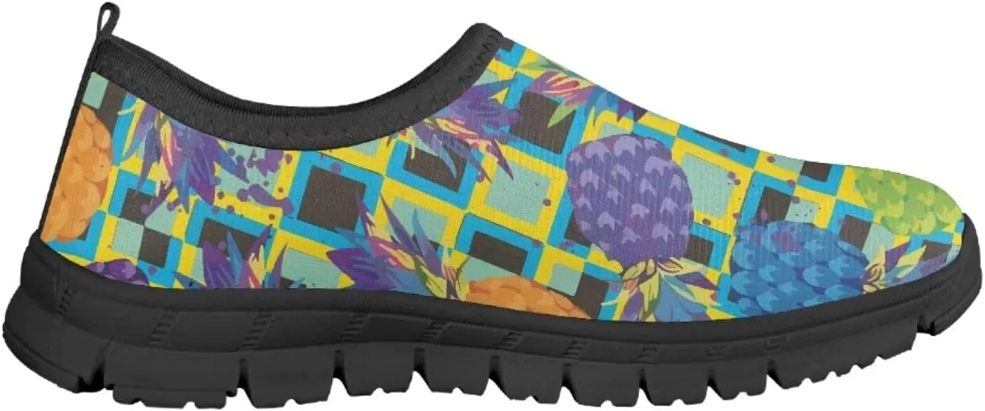 Tropical Pineapple Running Shoes LowCut Sneakers for Boys and Girls Comfortable Wide Fashion Casual Shoes